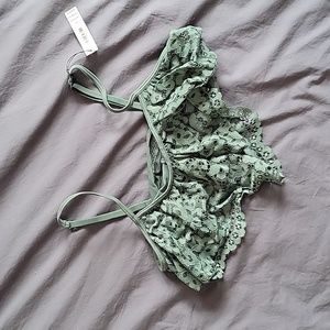 NWT Victoria's Secret Green Lace Trim Bralete